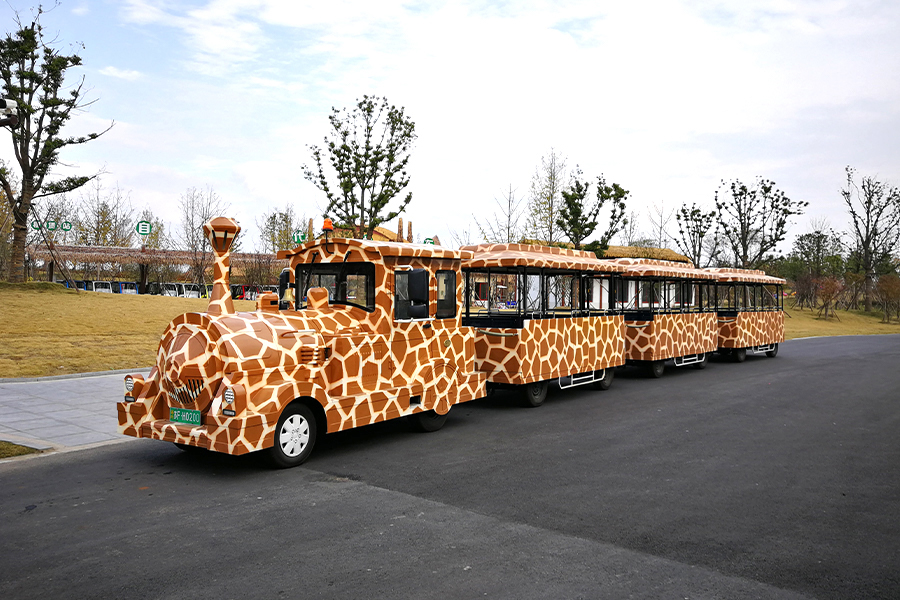 Back-to-back-stijl halfgesloten rijtuigen 24 elegante grote ongebaande sightseeingtreinen