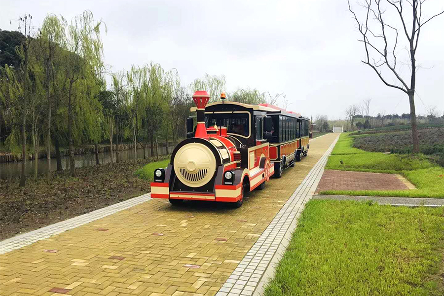 28 elegante grootschalige ongebaande sightseeingtreinen in gesloten rijtuigen